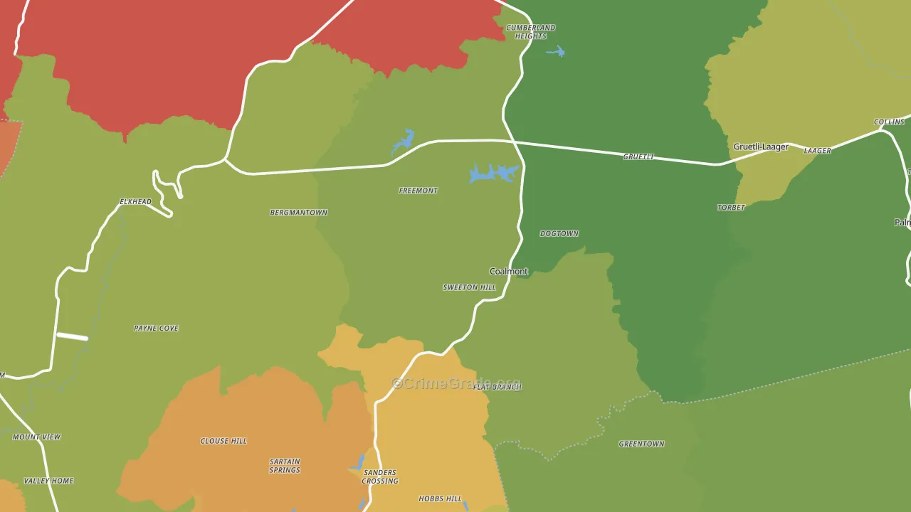 Grundy County, TN Map of Theft Rates