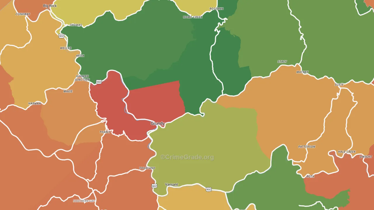 Grundy, VA Map of Theft Rates