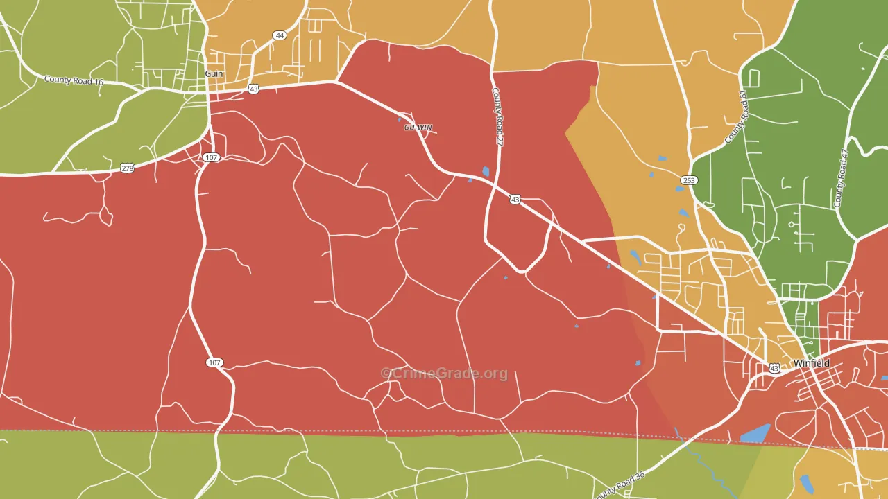 Gu-Win, AL Map of Theft Rates