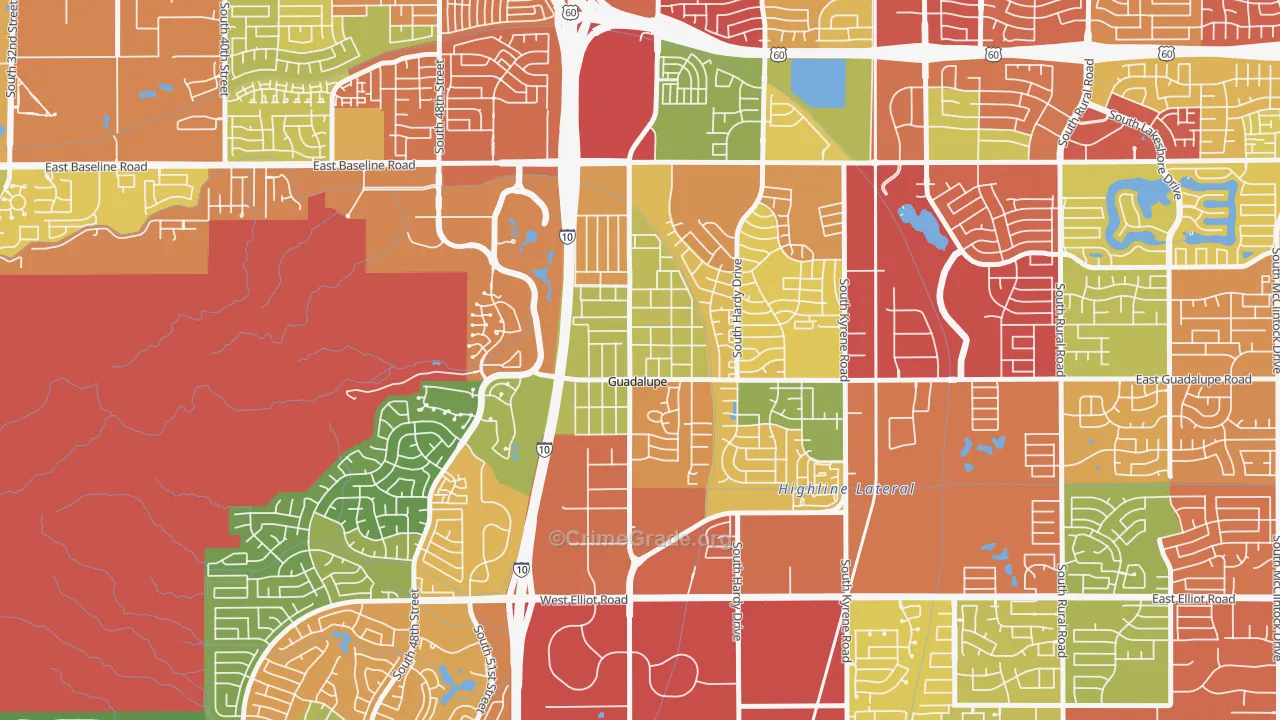 Guadalupe, AZ Map of Theft Rates