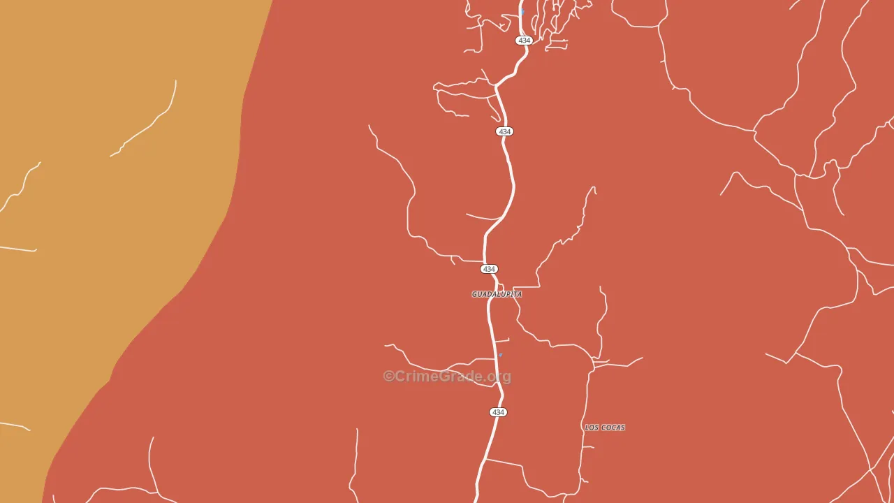 Guadalupita, NM Map of Theft Rates