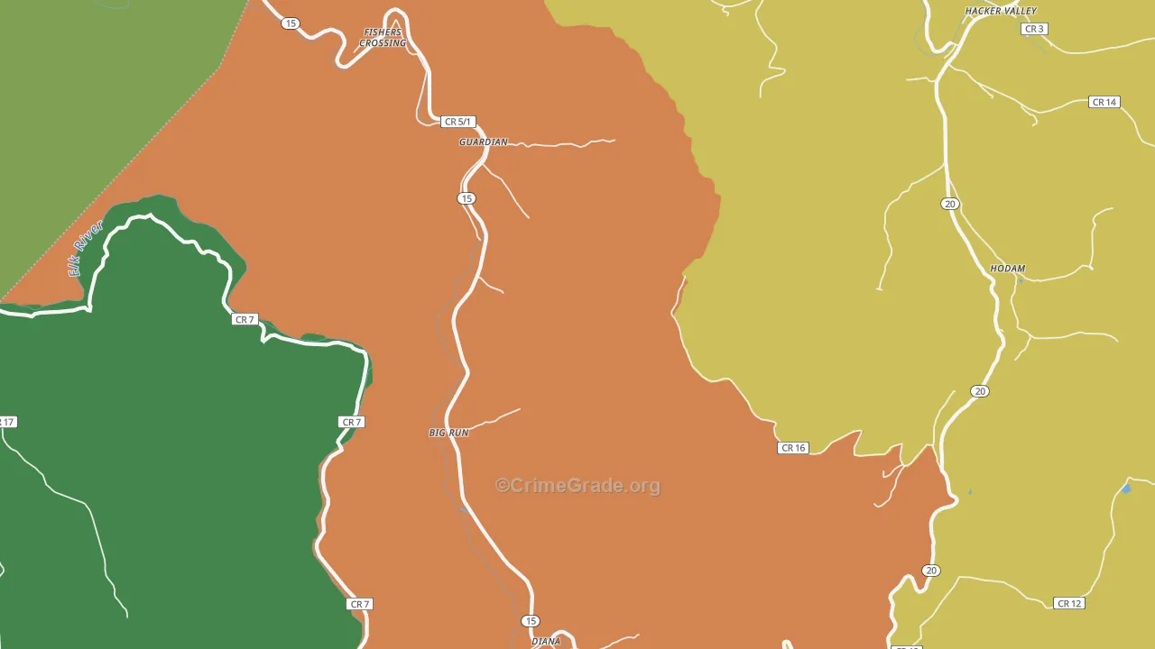Guardian, WV Map of Theft Rates