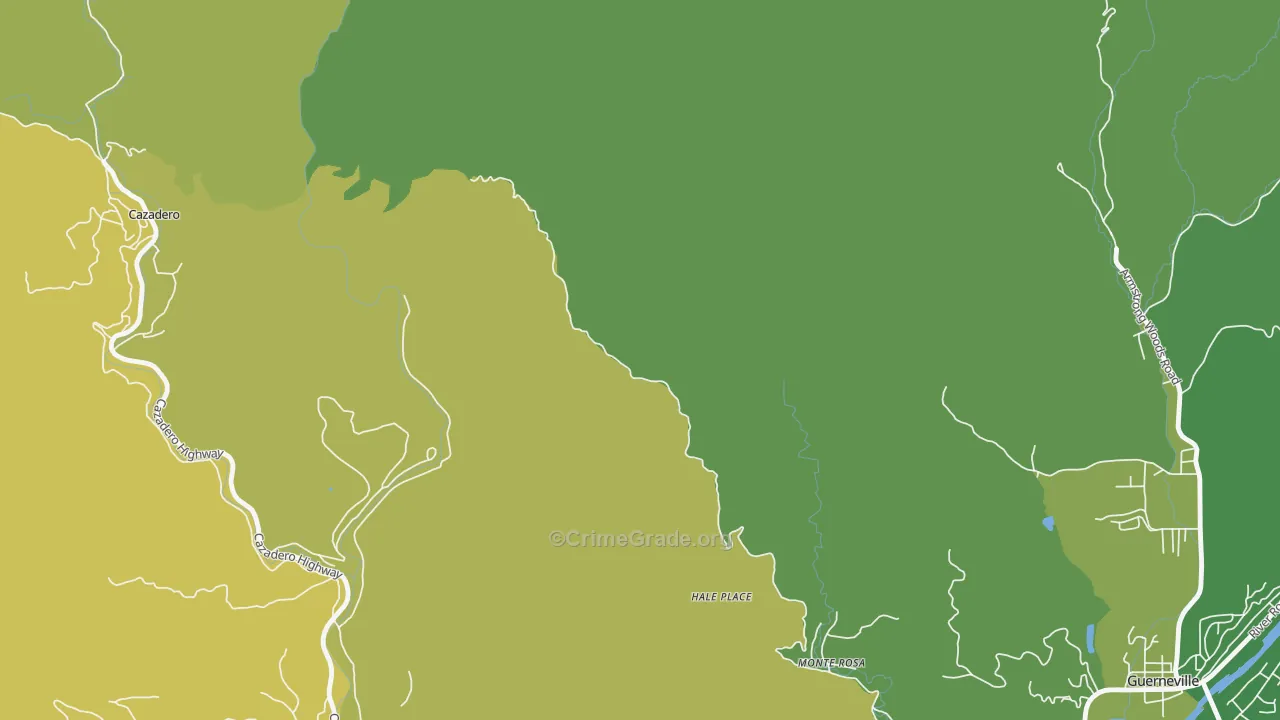 Guernewood Park, CA Map of Theft Rates