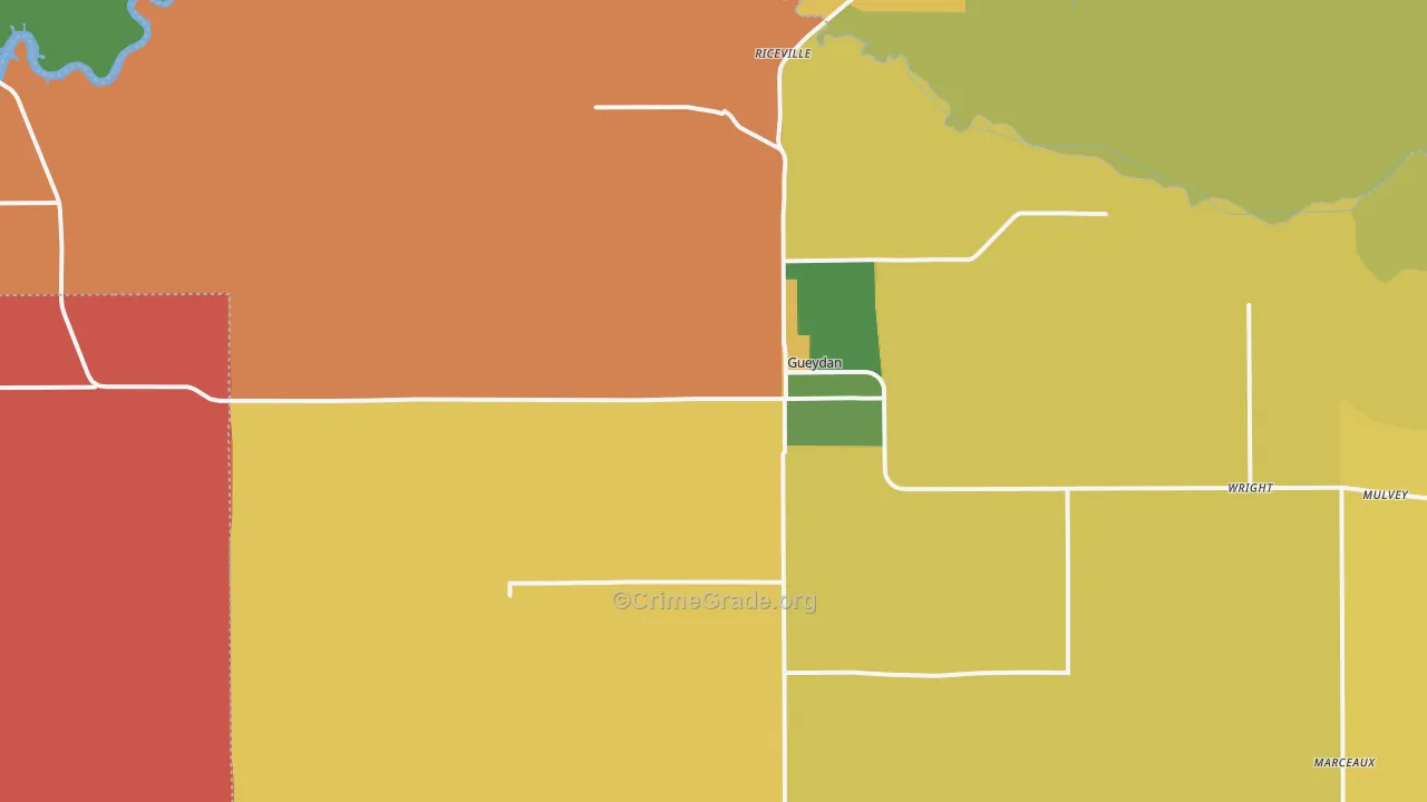 Gueydan, LA Map of Theft Rates