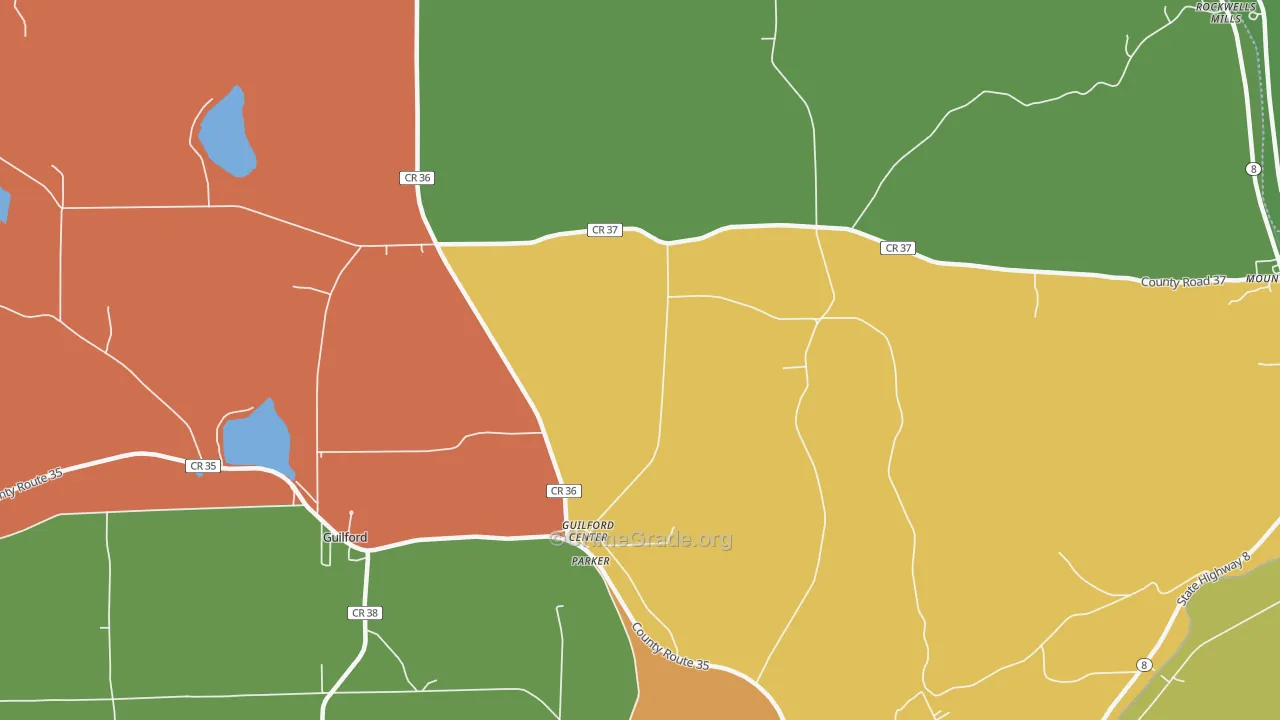 Guilford Center, NY Map of Theft Rates