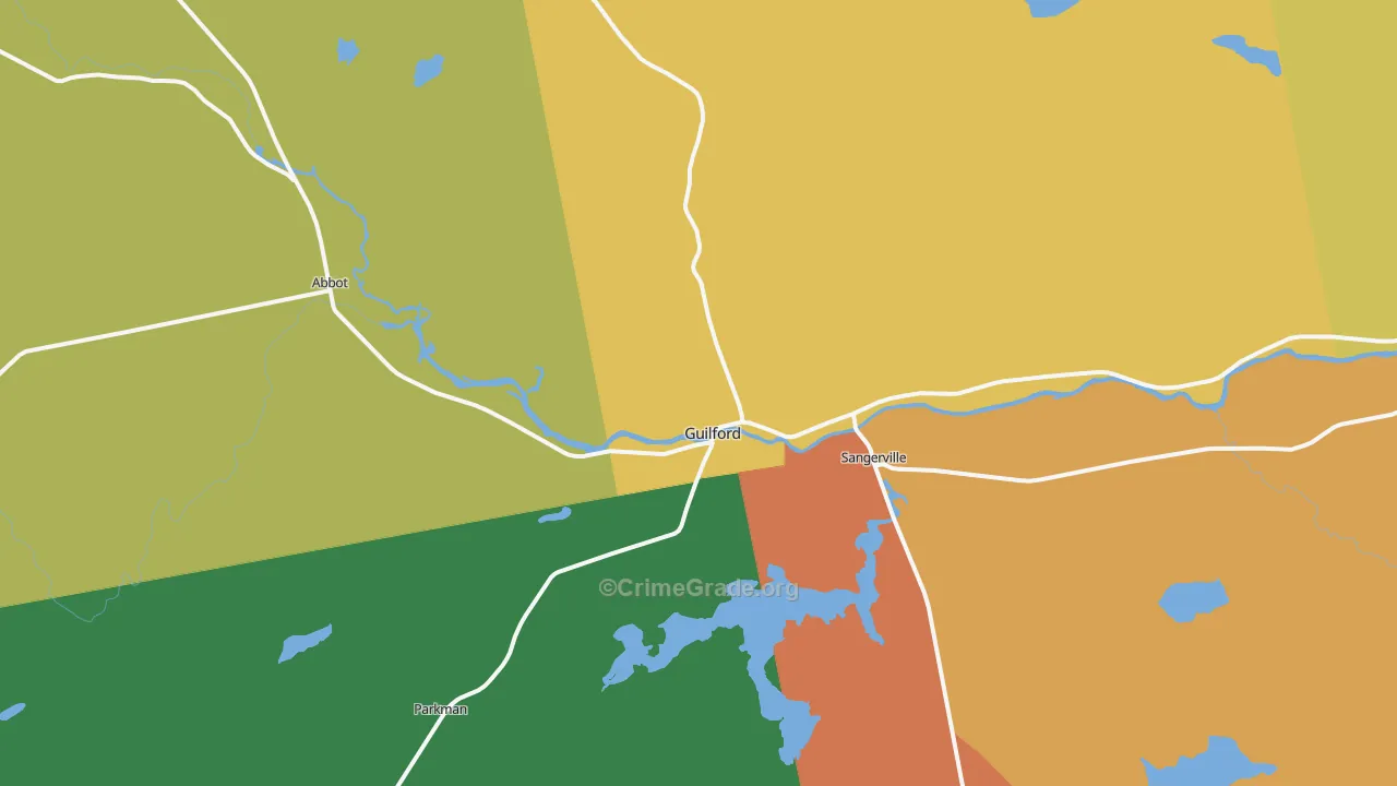 Guilford, ME Map of Theft Rates