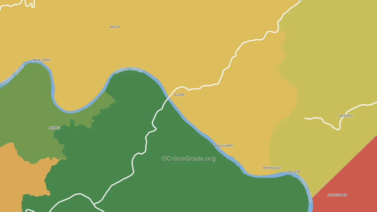 Guion, AR Map of Theft Rates