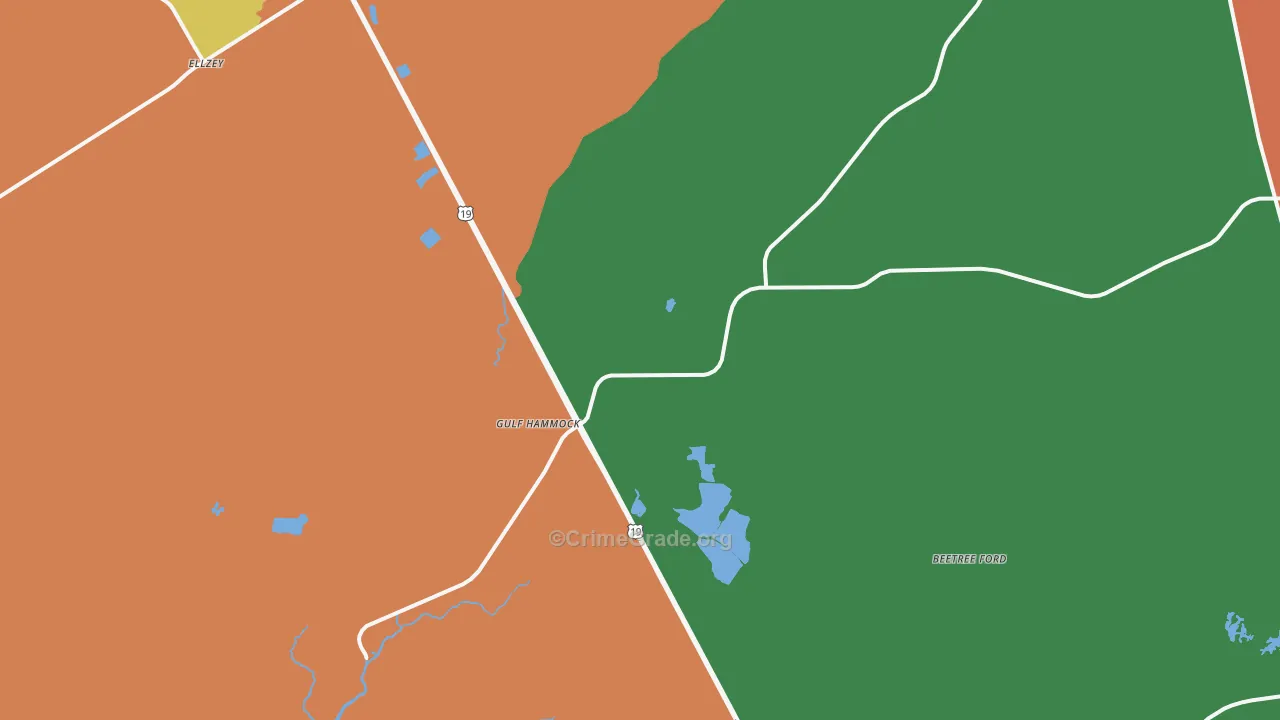 Gulf Hammock, FL Map of Theft Rates
