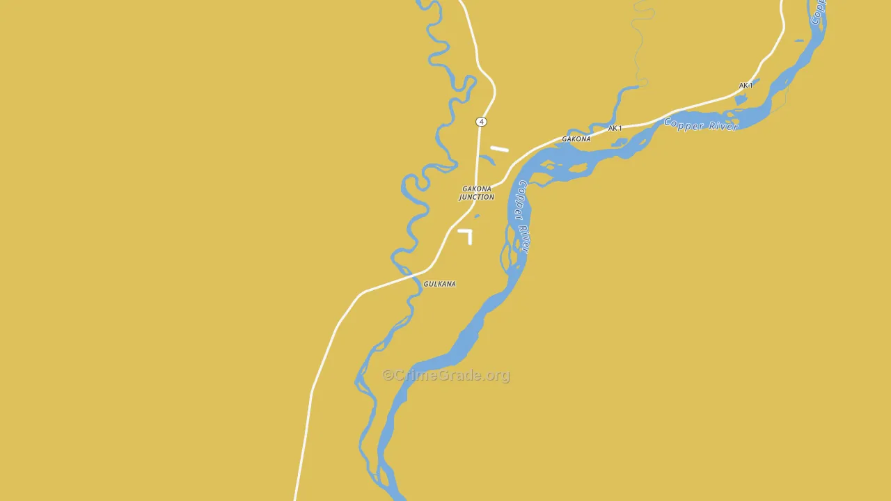 Gulkana, AK Map of Theft Rates