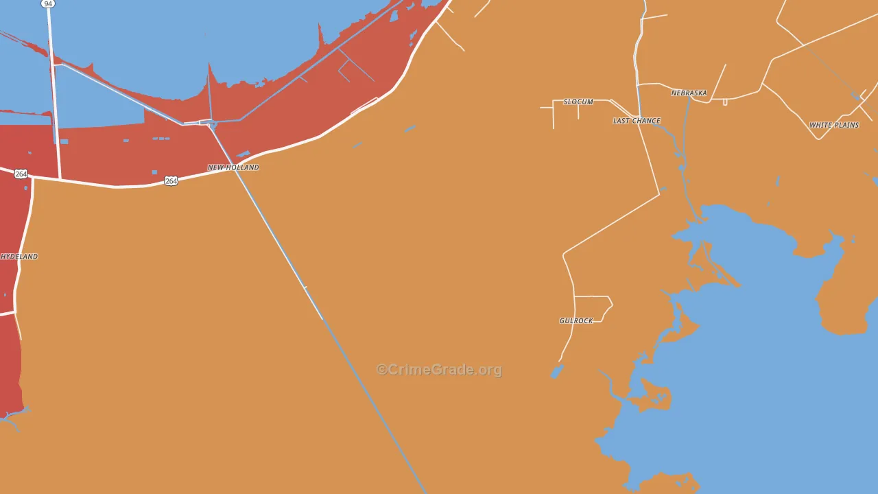 Gulrock, NC Map of Theft Rates