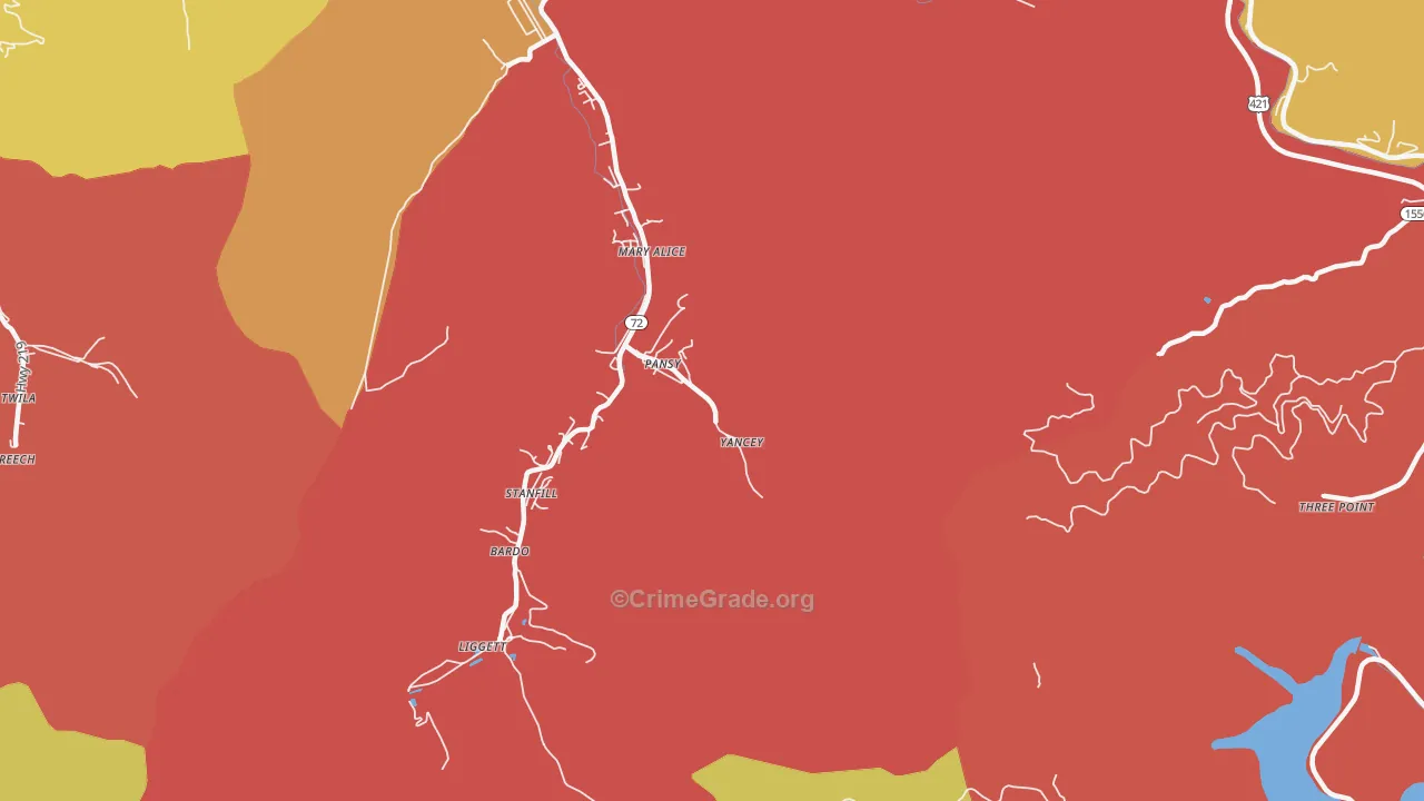 Gulston, KY Map of Theft Rates