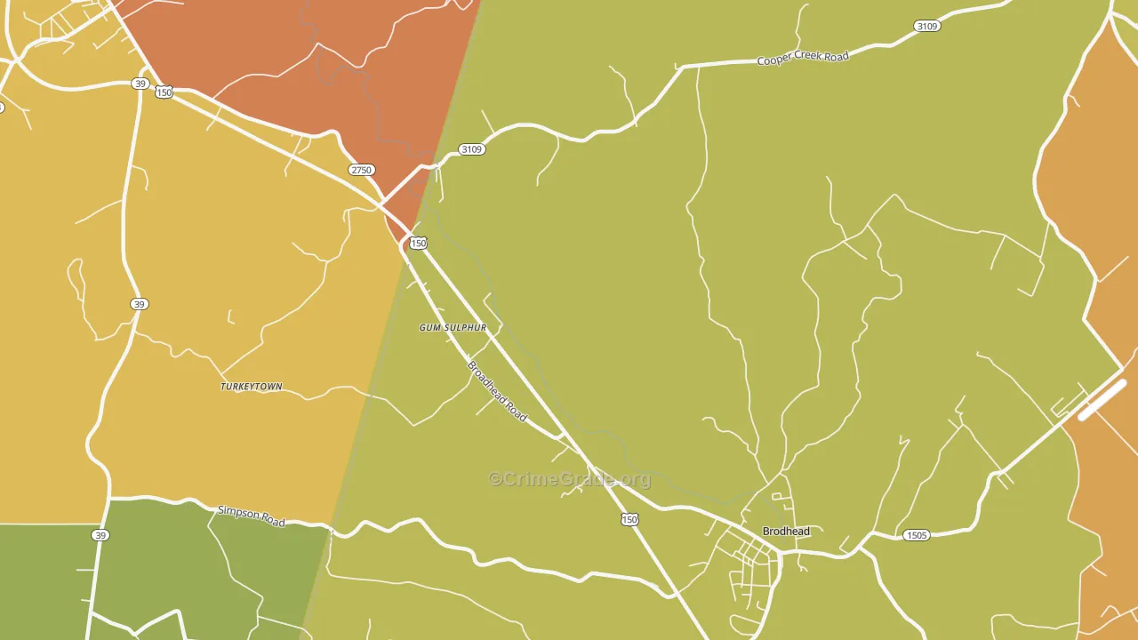 Gum Sulphur, KY Map of Theft Rates