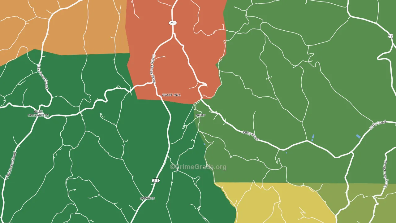 Gump, PA Map of Theft Rates