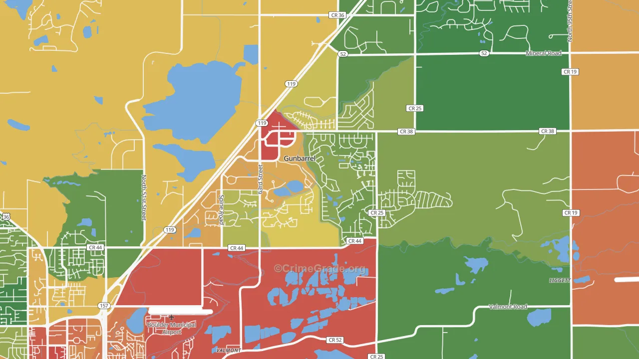 Gunbarrel, CO Map of Theft Rates