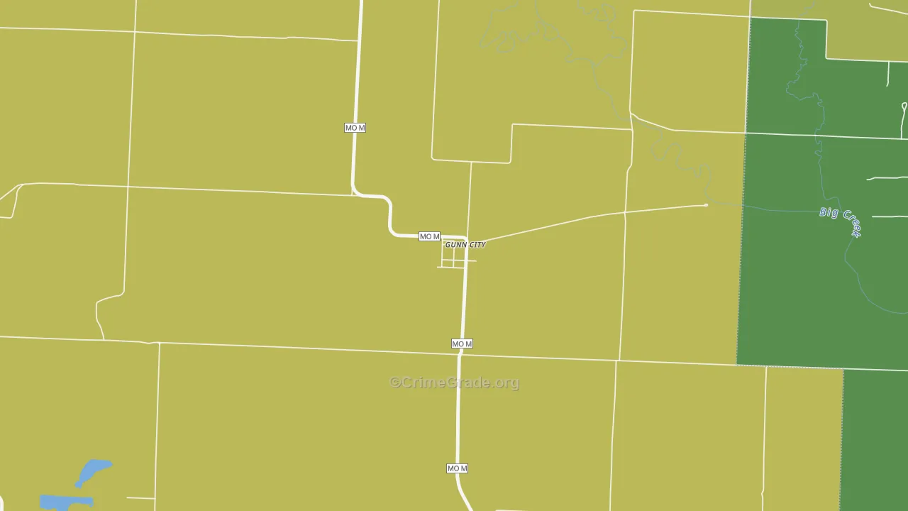 Gunn City, MO Map of Theft Rates
