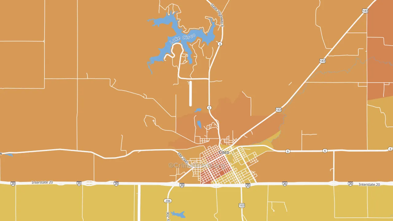 Gunsight, TX Map of Theft Rates