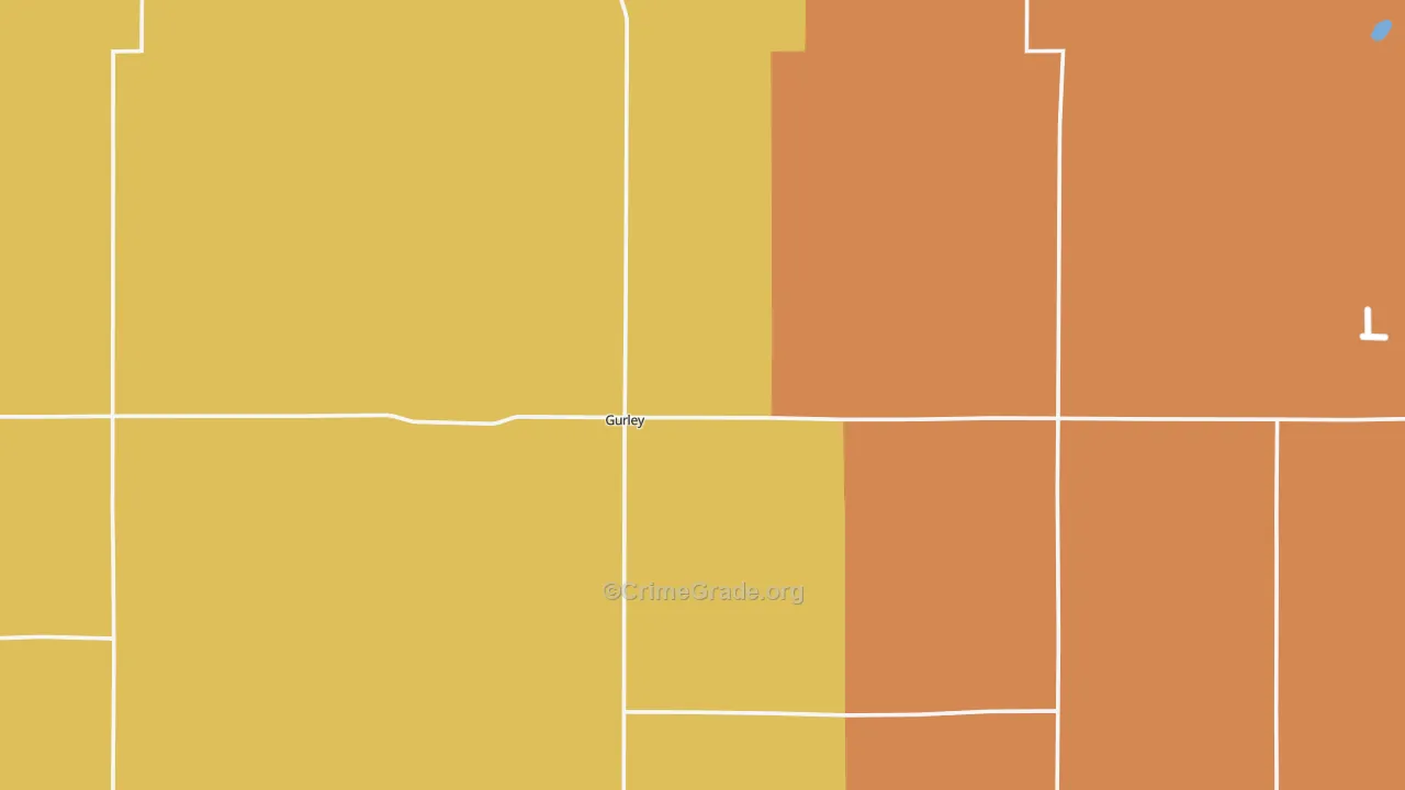 Gurley, NE Map of Theft Rates