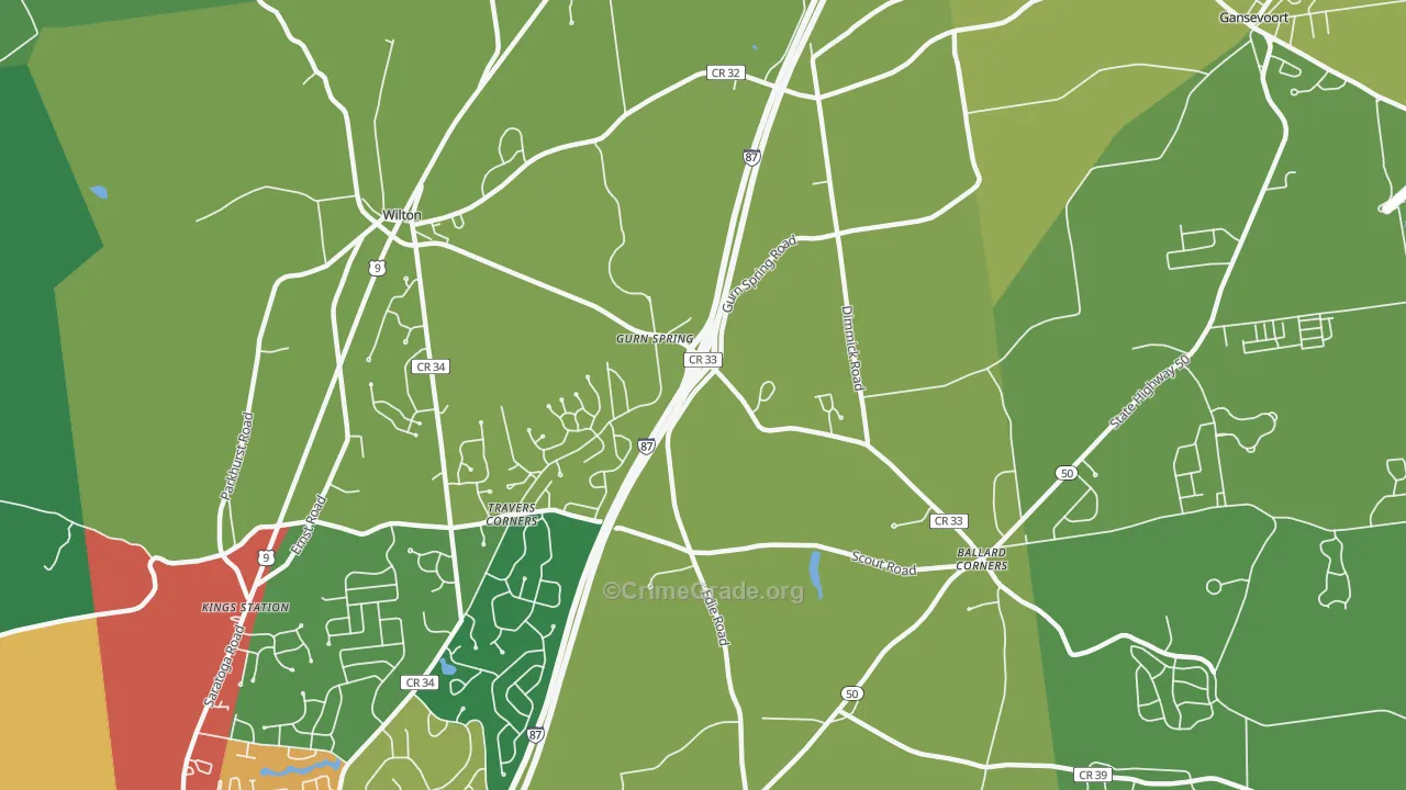 Gurn Spring, NY Map of Theft Rates