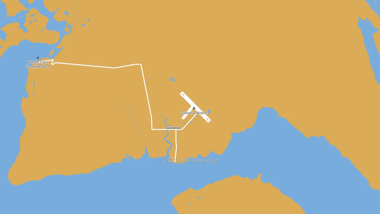 Gustavus, AK Map of Theft Rates