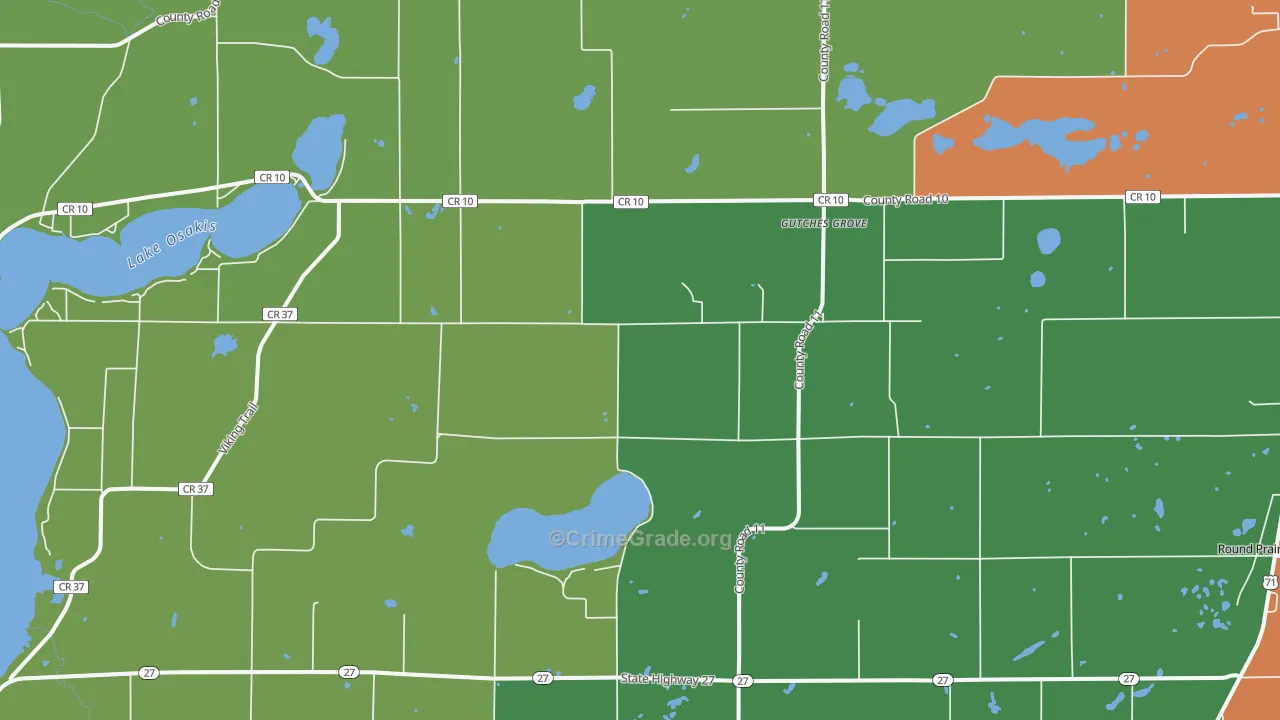 Gutches Grove, MN Map of Theft Rates
