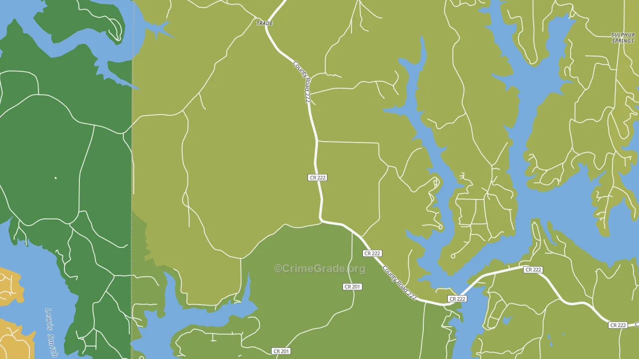 Guthery Crossroads, AL Map of Theft Rates