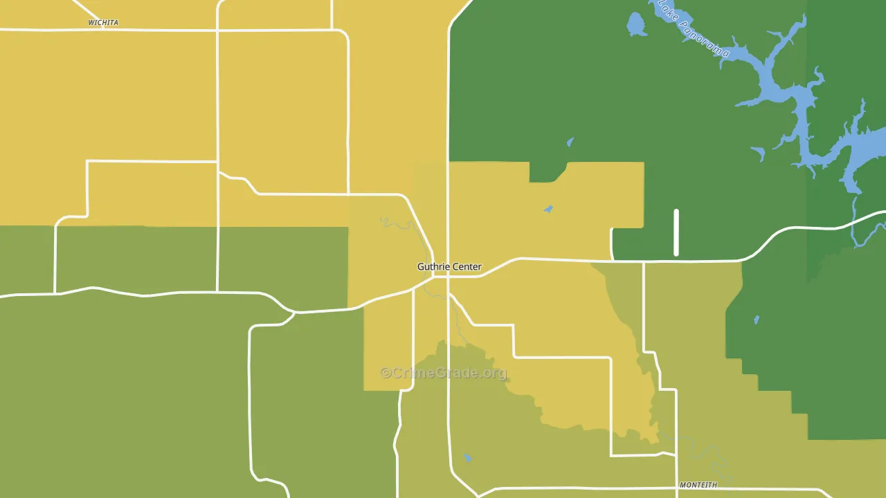 Guthrie Center, IA Map of Theft Rates