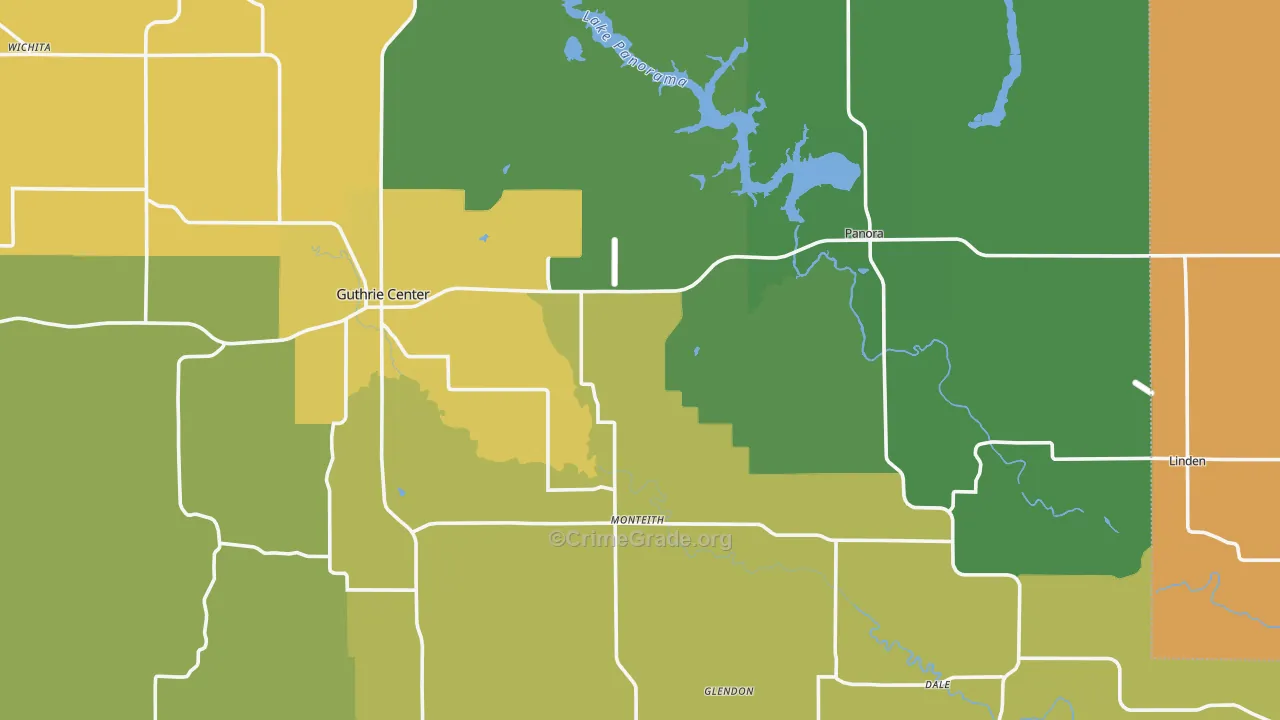 Guthrie County, IA Map of Theft Rates