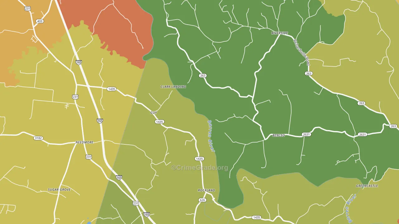 Guy, KY Map of Theft Rates