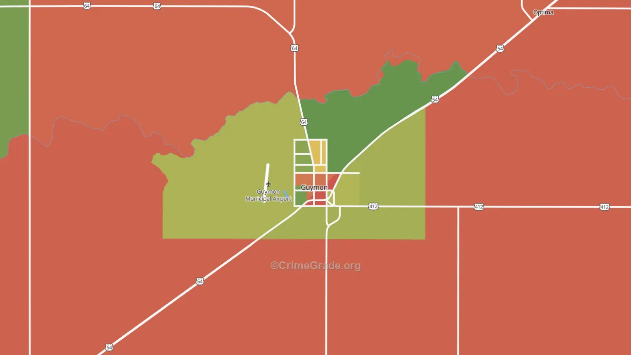 Guymon, OK Map of Theft Rates