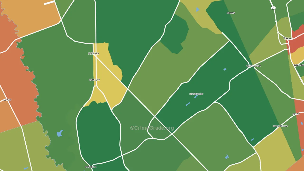 Guyton, GA Map of Theft Rates