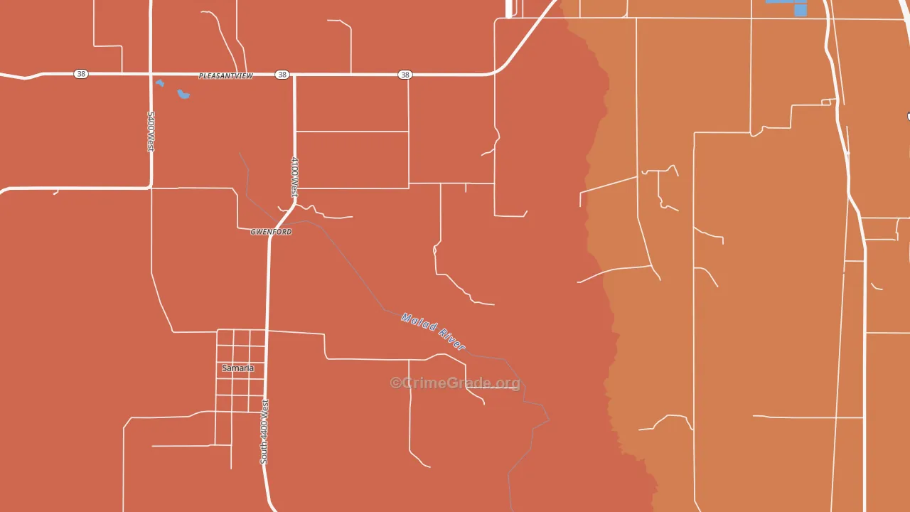 Gwenford, ID Map of Theft Rates