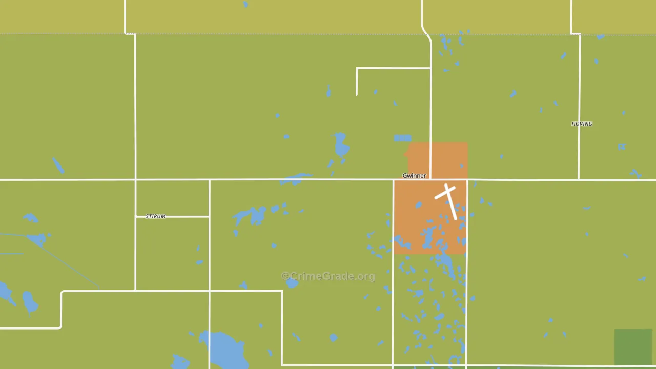 Gwinner, ND Map of Theft Rates