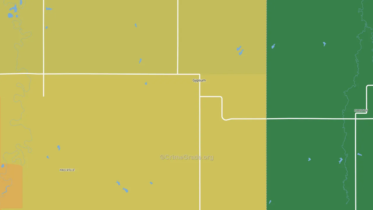 Gypsum, KS Map of Theft Rates