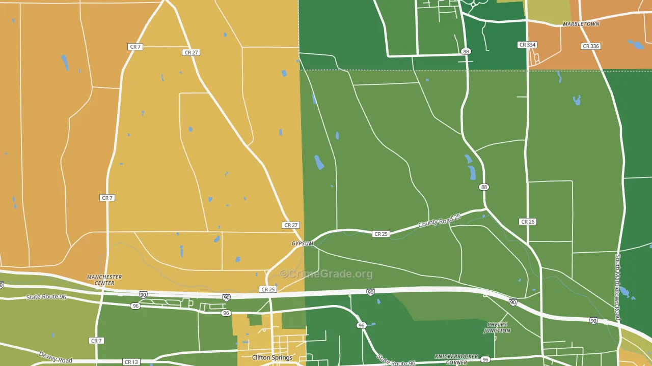 Gypsum, NY Map of Theft Rates