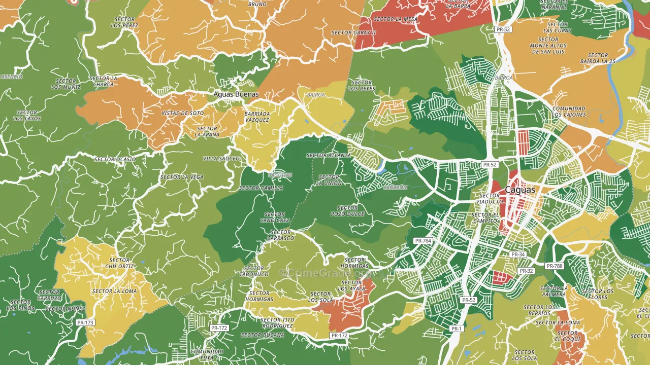 Hacienda San Jose, PR Map of Theft Rates
