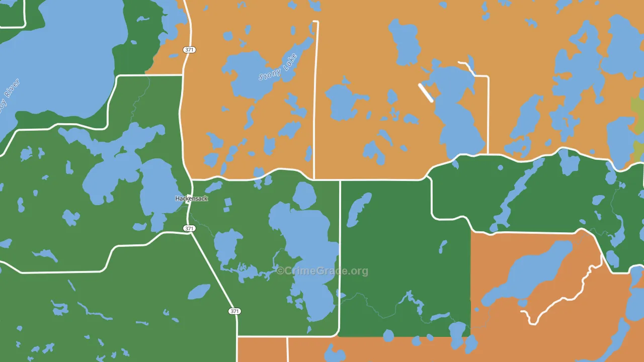 Hackensack, MN Map of Theft Rates