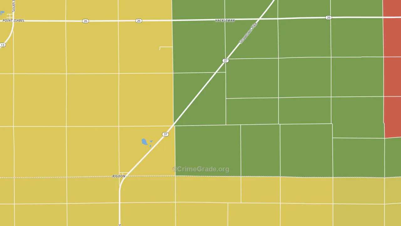 Hackleman, IN Map of Theft Rates