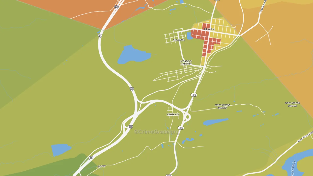Haddock, PA Map of Theft Rates