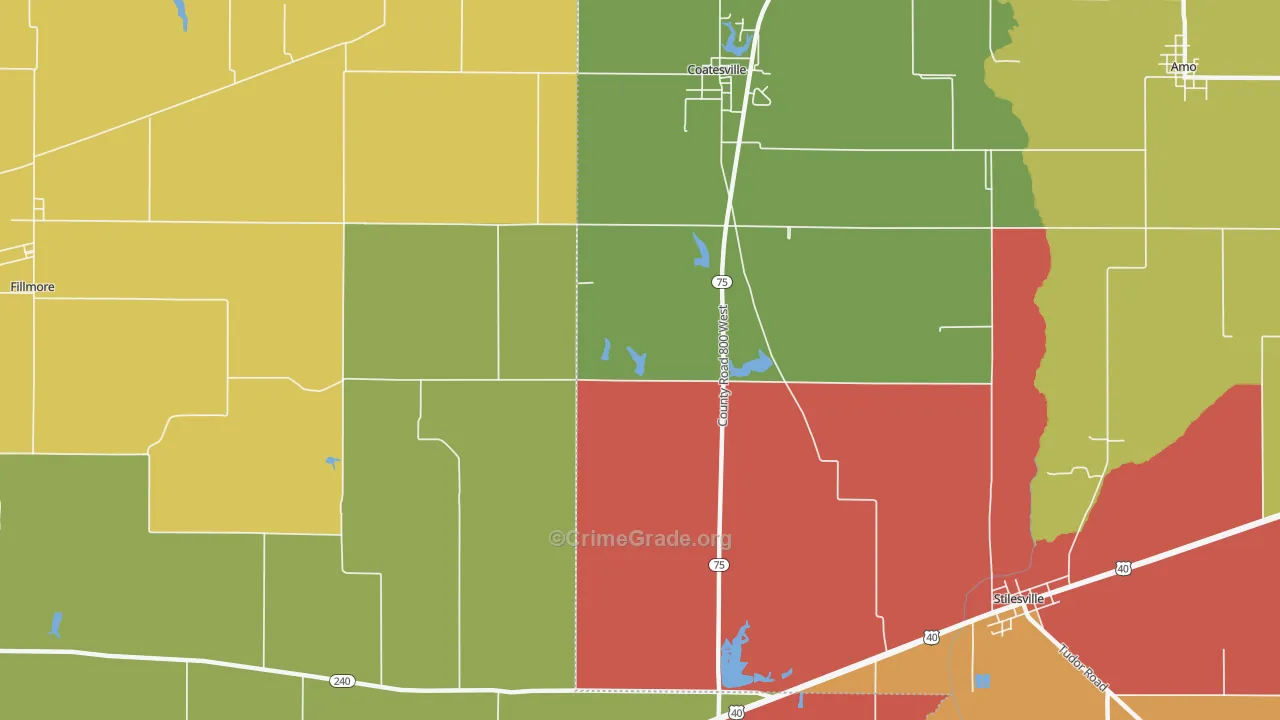 Hadley, IN Map of Theft Rates