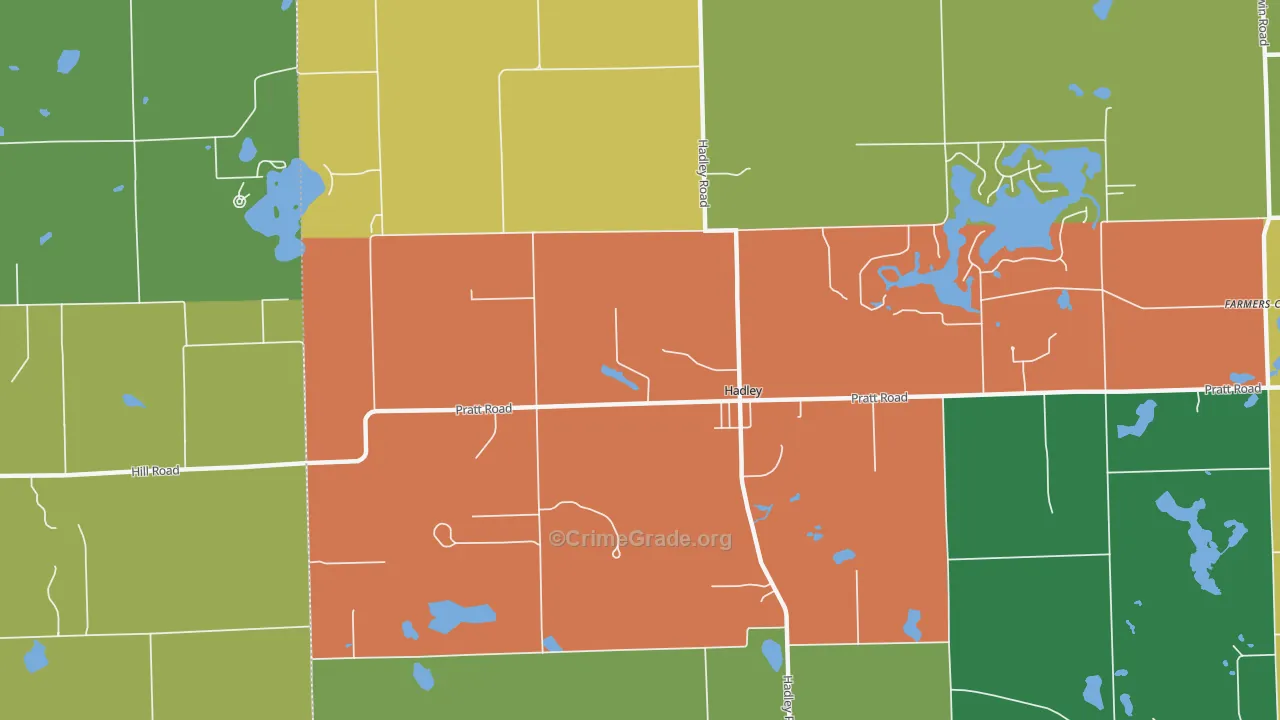 Hadley, MI Map of Theft Rates