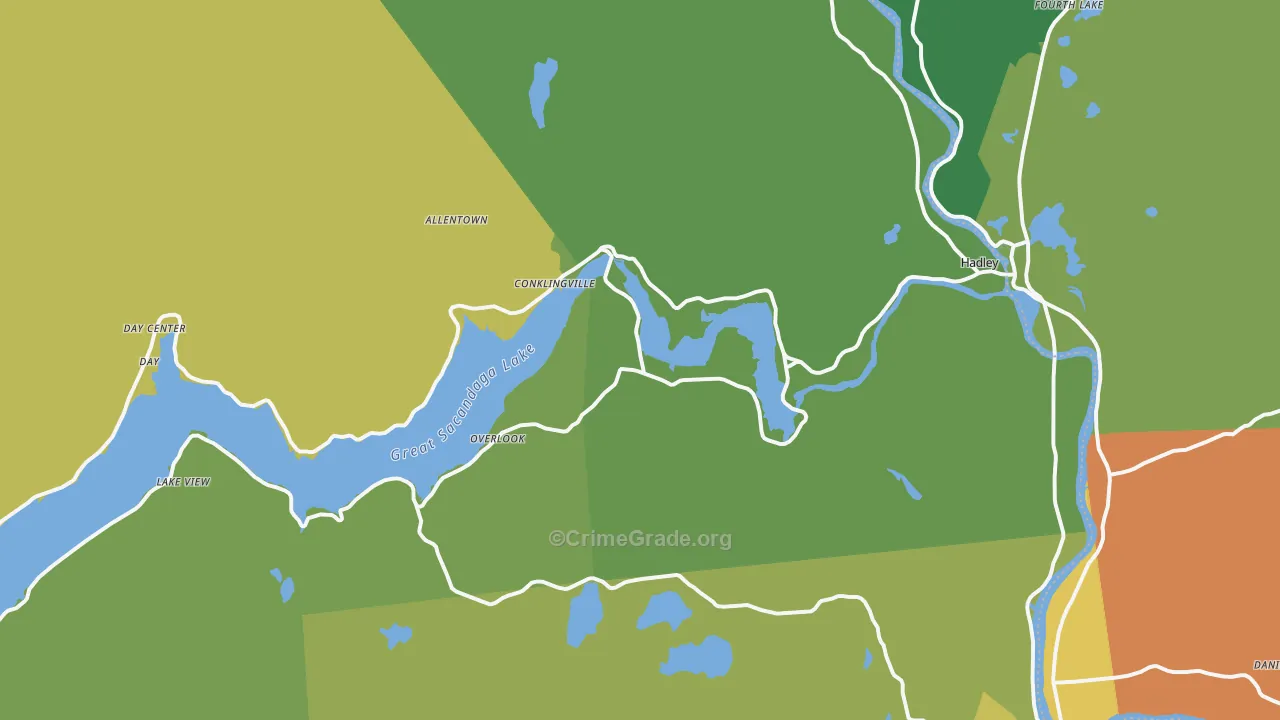 Hadley, NY Map of Theft Rates