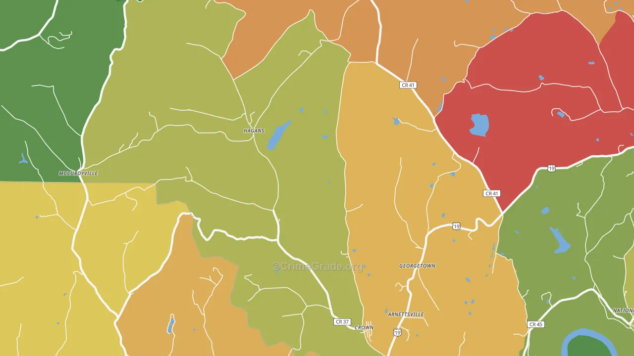 Hagans, WV Map of Theft Rates