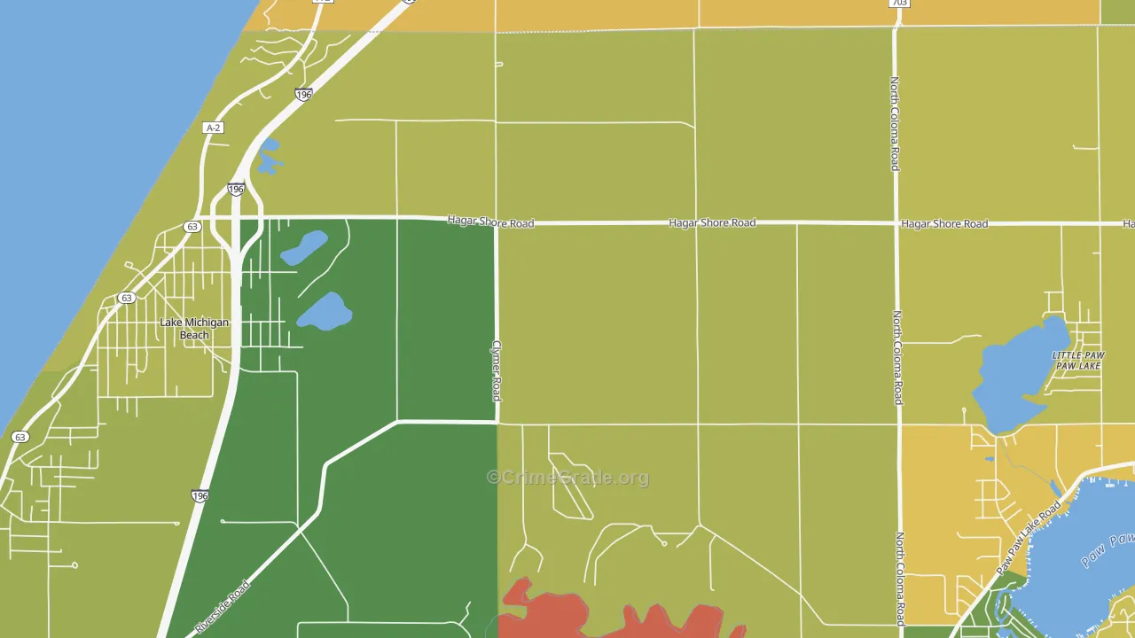 Hagar Shores, MI Map of Theft Rates