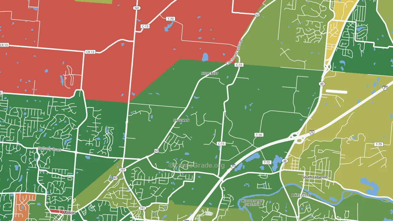 Hageman, OH Map of Theft Rates