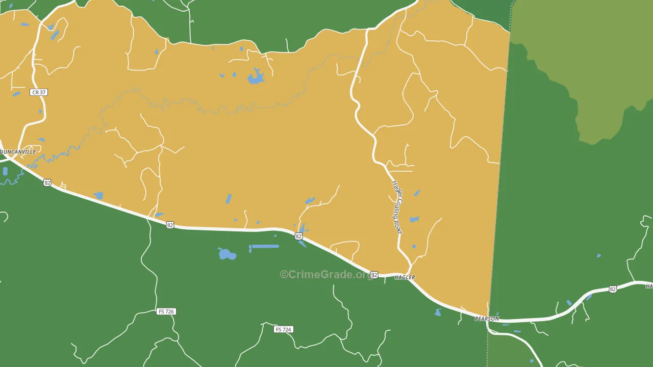 Hagler, AL Map of Theft Rates