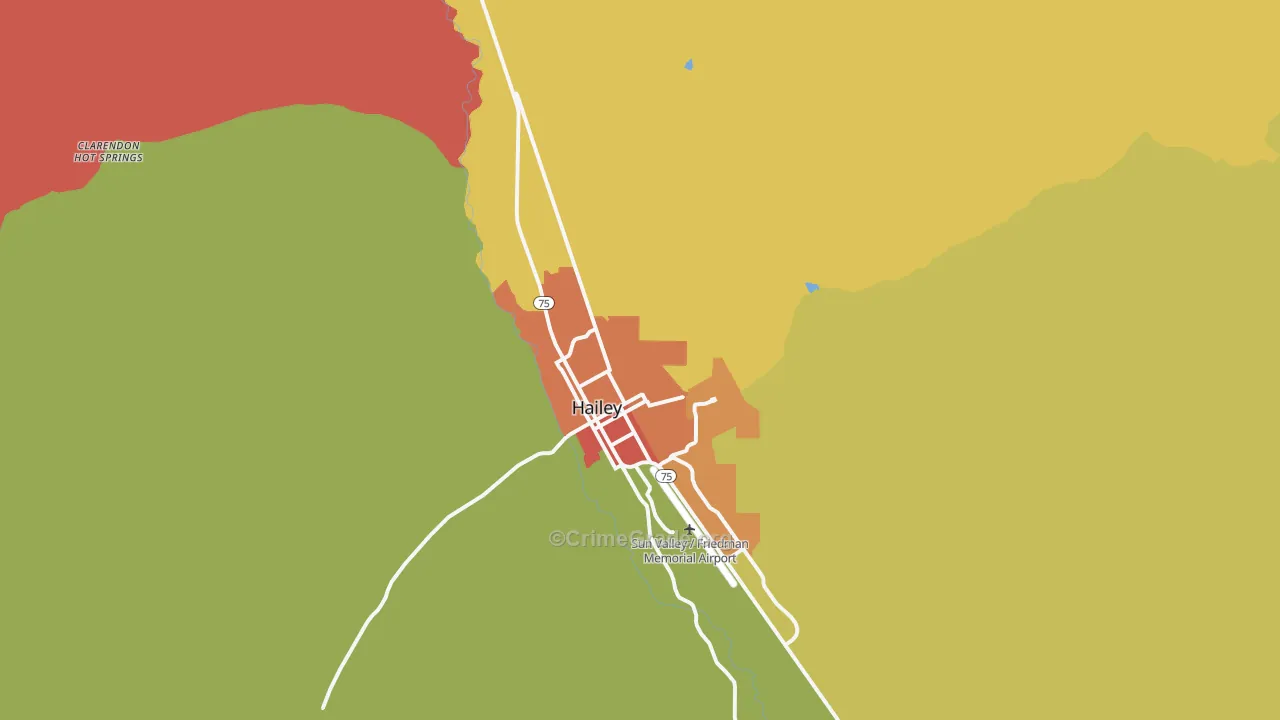 Hailey, ID Map of Theft Rates