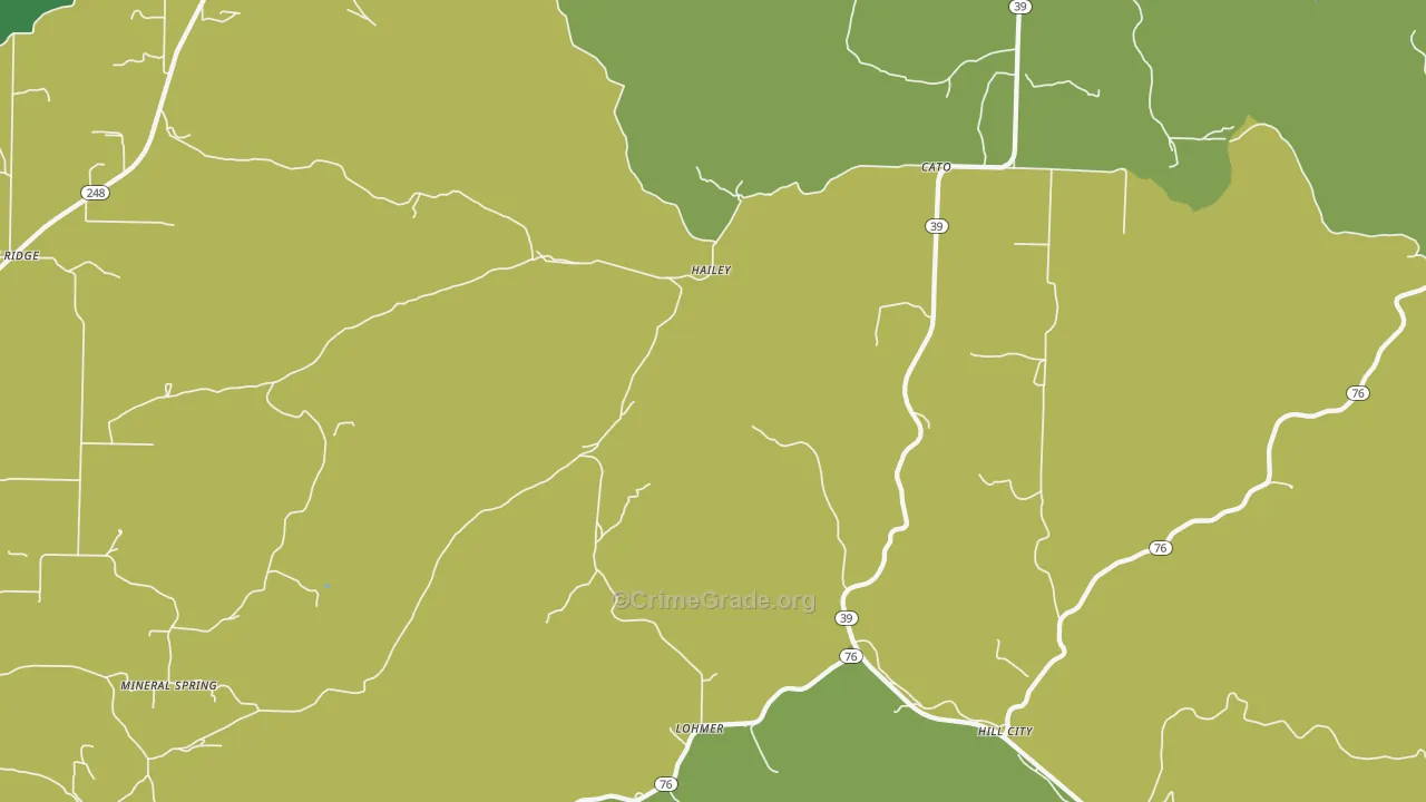 Hailey, MO Map of Theft Rates