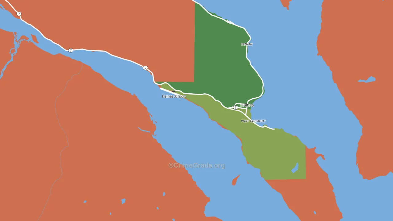 Haines Borough, AK Map of Theft Rates