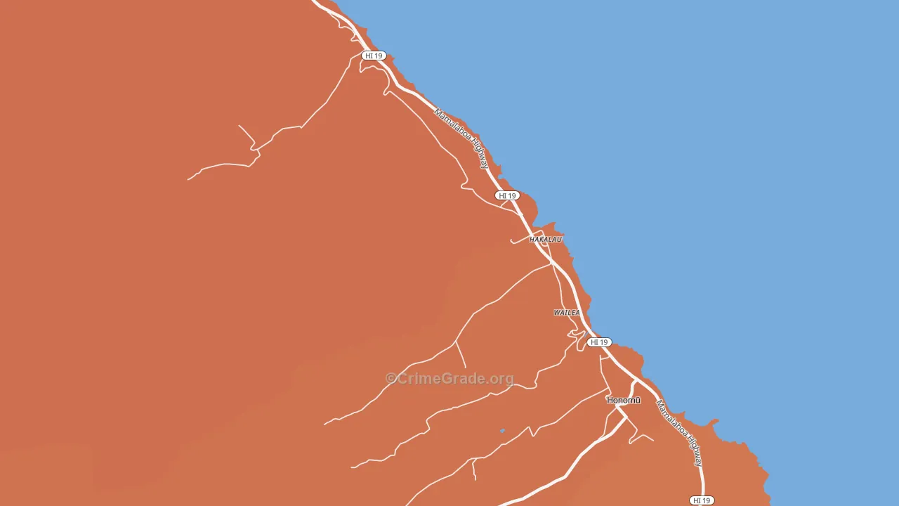 Hakalau, HI Map of Theft Rates