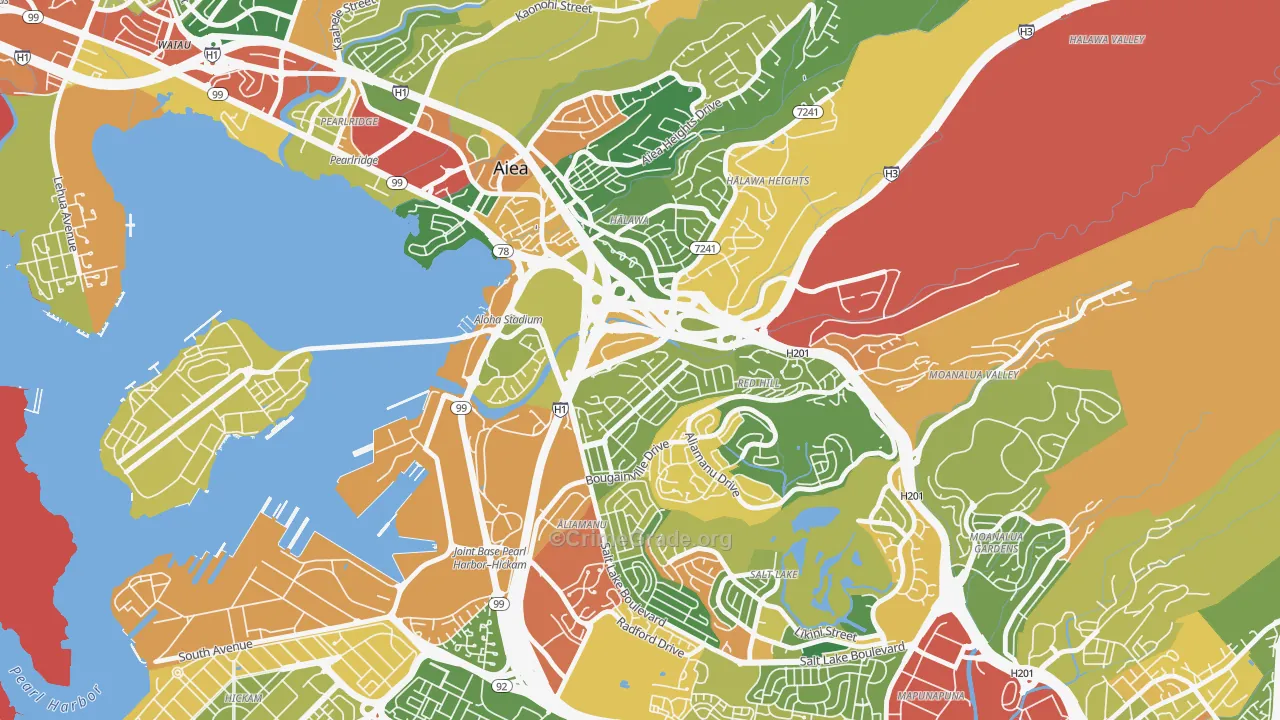 Halawa, HI Map of Theft Rates